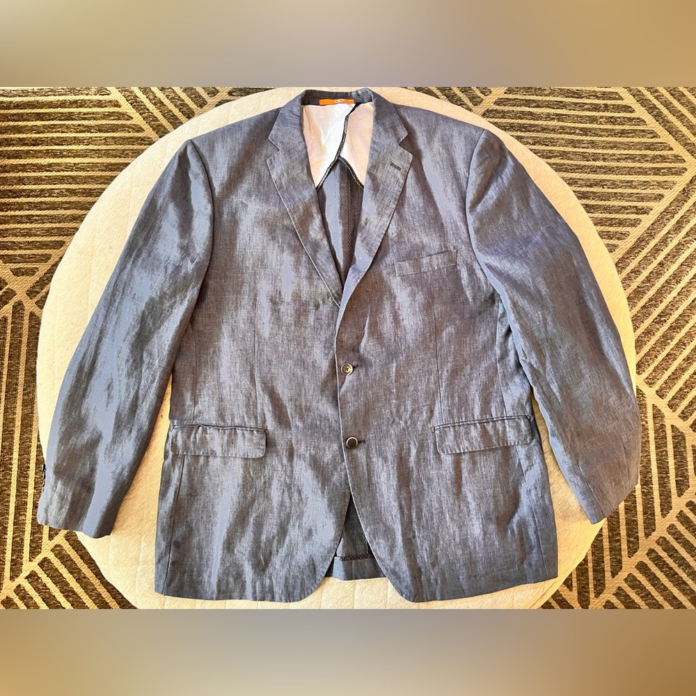 BRIONI Men’s Navy Irish Linen Sz 50L Blazer